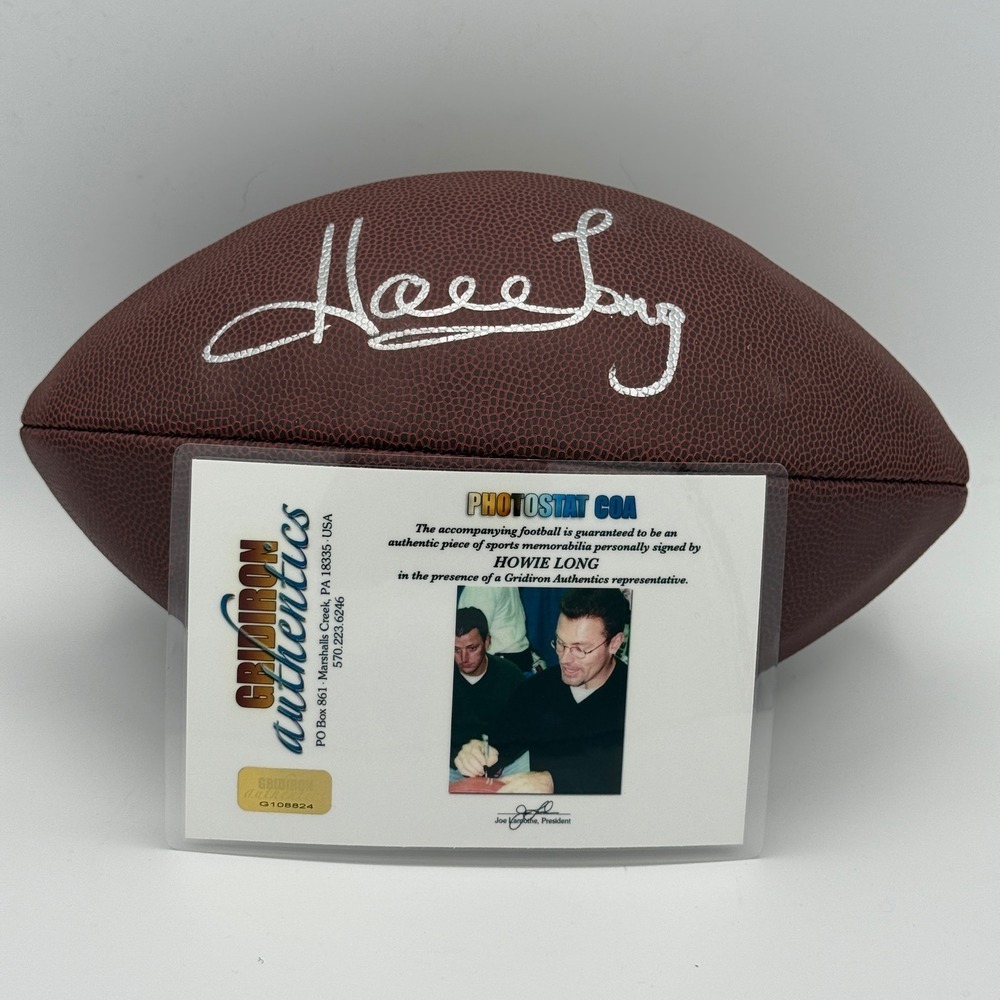 Howie Long Signed Wilson NFL Football Gridiron Authentics COA Raiders‎ HOF